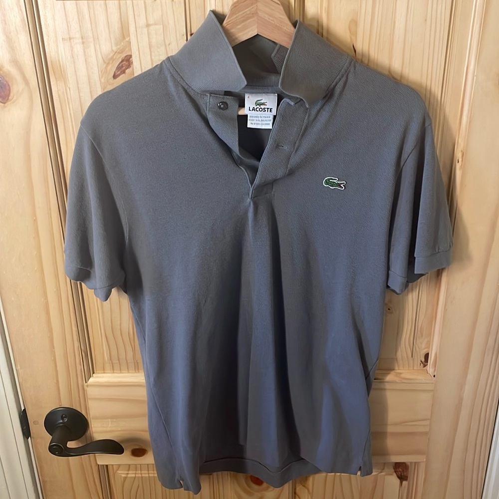 LACOSTE GREY COLLARED SHIRT